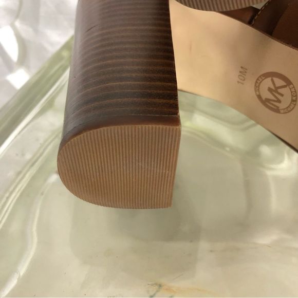 Michael Kors LUGGAGE Cooper Vachatta open toe Mules size 10 NEW - Picture 7 of 9